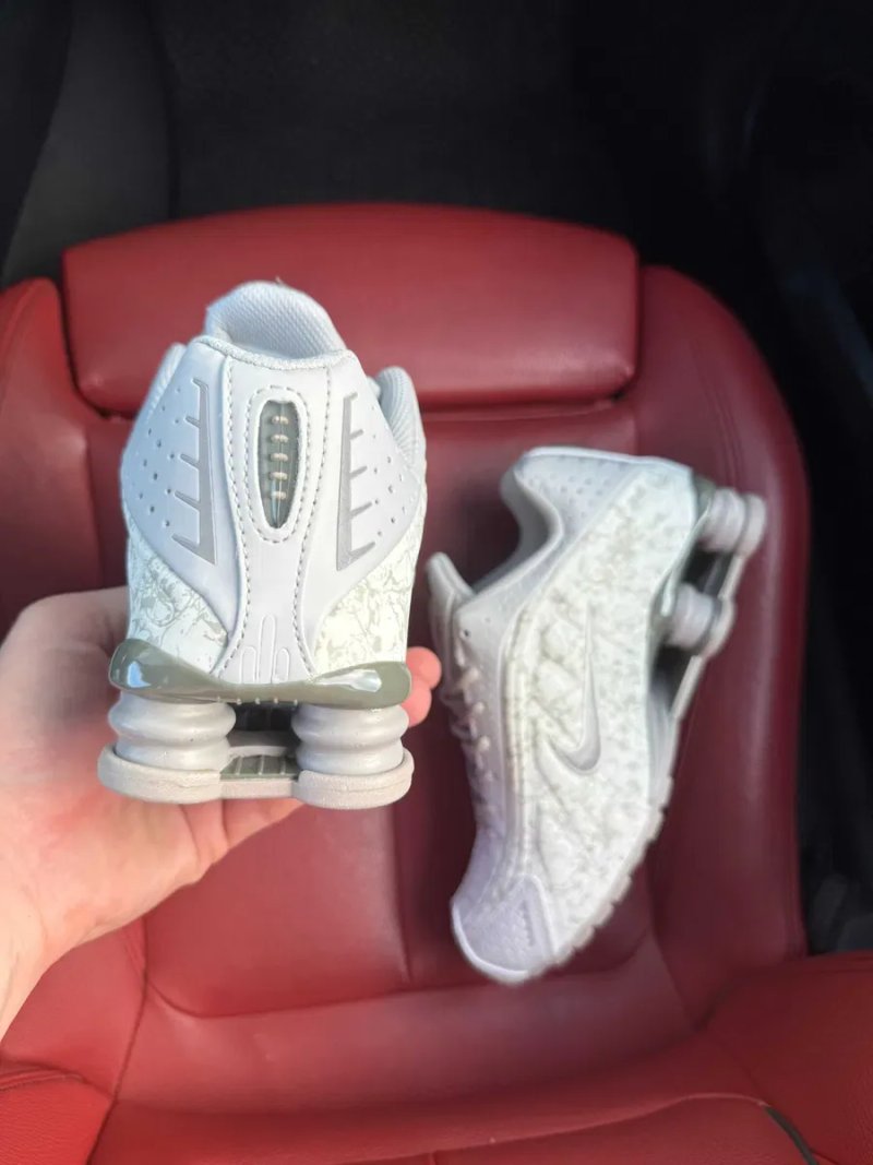 (ОПЛАТА ПІСЛЯ ОГЛЯДУ)Nike Shox R4 Flat Pewter Floral Beige Найк Шокс Р4 Флет Пеутер Флорал Бежеві — фото 5