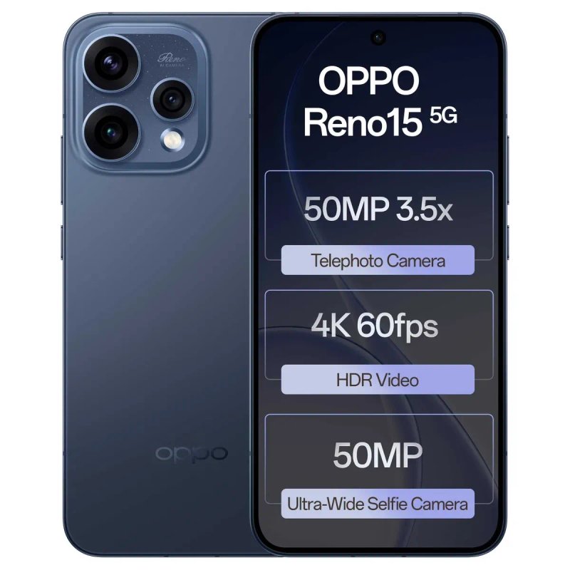 Oppo Reno 15 5G 12/512 Global запечатанный с зарядкой Twilight Blue — фото 4