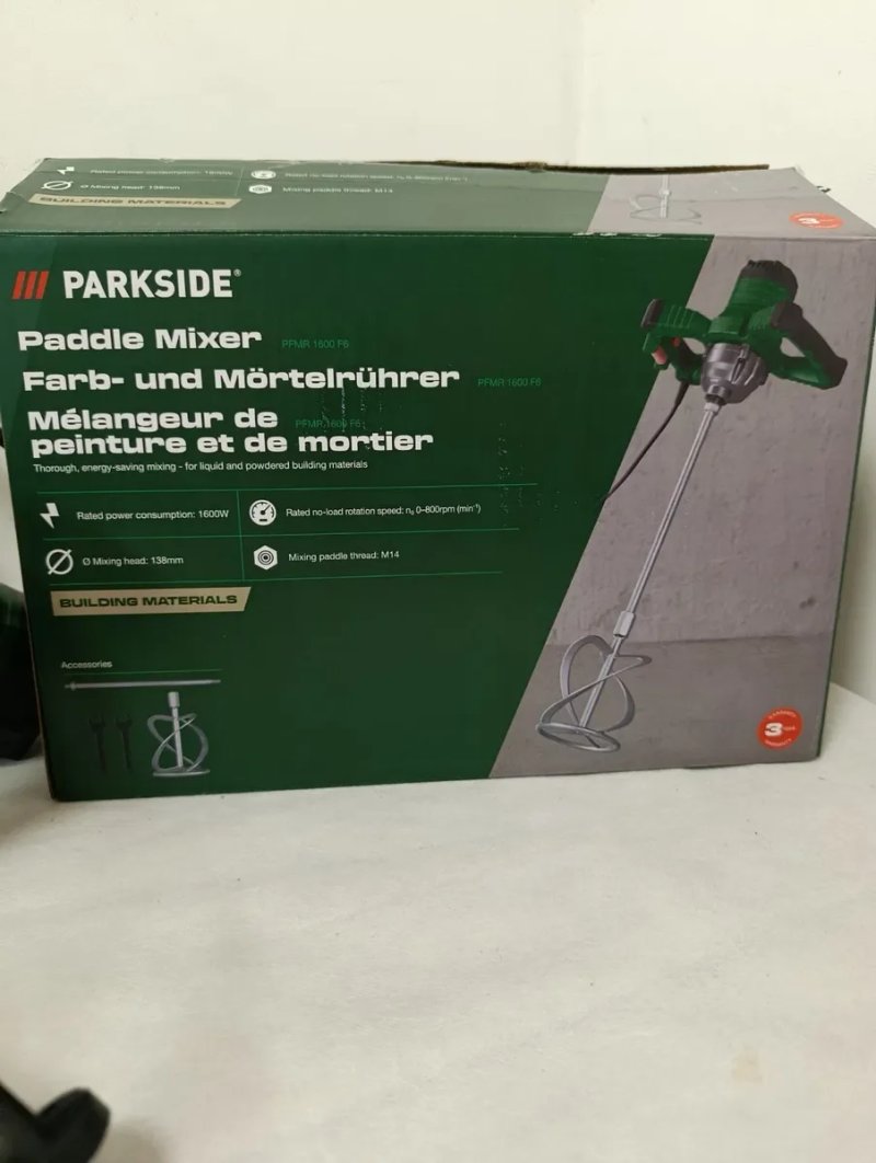 Оригін. Змішувач для фарби та розчину PARKSIDE PFMR 1600 F6, міксер парксайд, будівельний міксер PARKSIDE, змішувач парксайд — фото 2