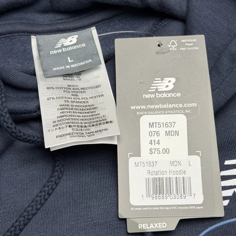ОРИГІНАЛ Чоловіча Кофта New Balance L Худі MT51637 з США — фото 6
