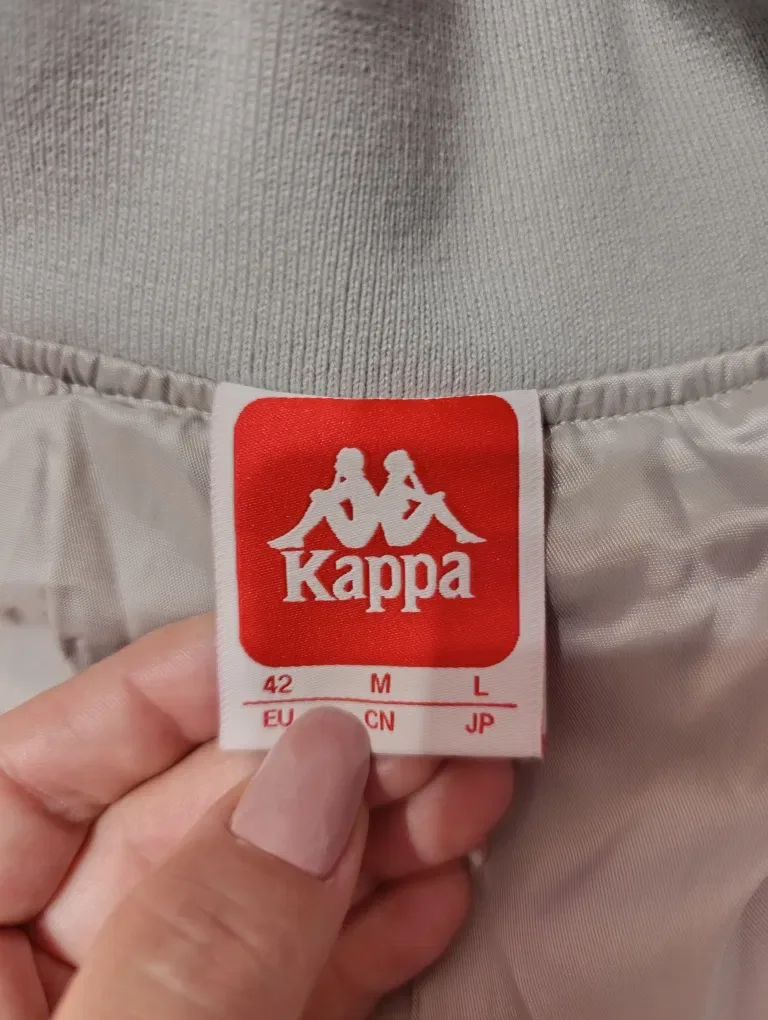 Оригінал Kappa стильний атласний бомбер (розмір М)сталево-блакитний  колір. — фото 5