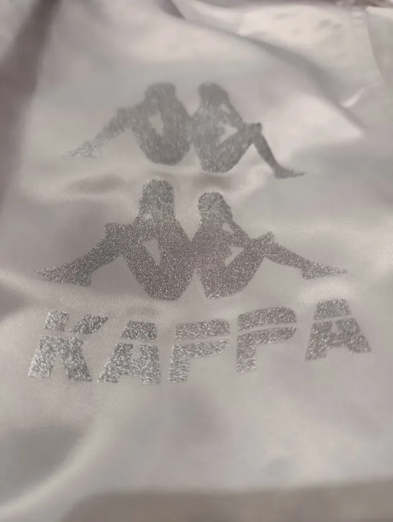 Оригінал Kappa стильний атласний бомбер (розмір М)сталево-блакитний  колір. — фото 6