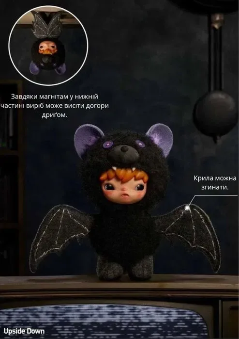 Оригінал ‼️ Pop Mart Hirono After Dark Series Plush Doll Pendant — фото 4