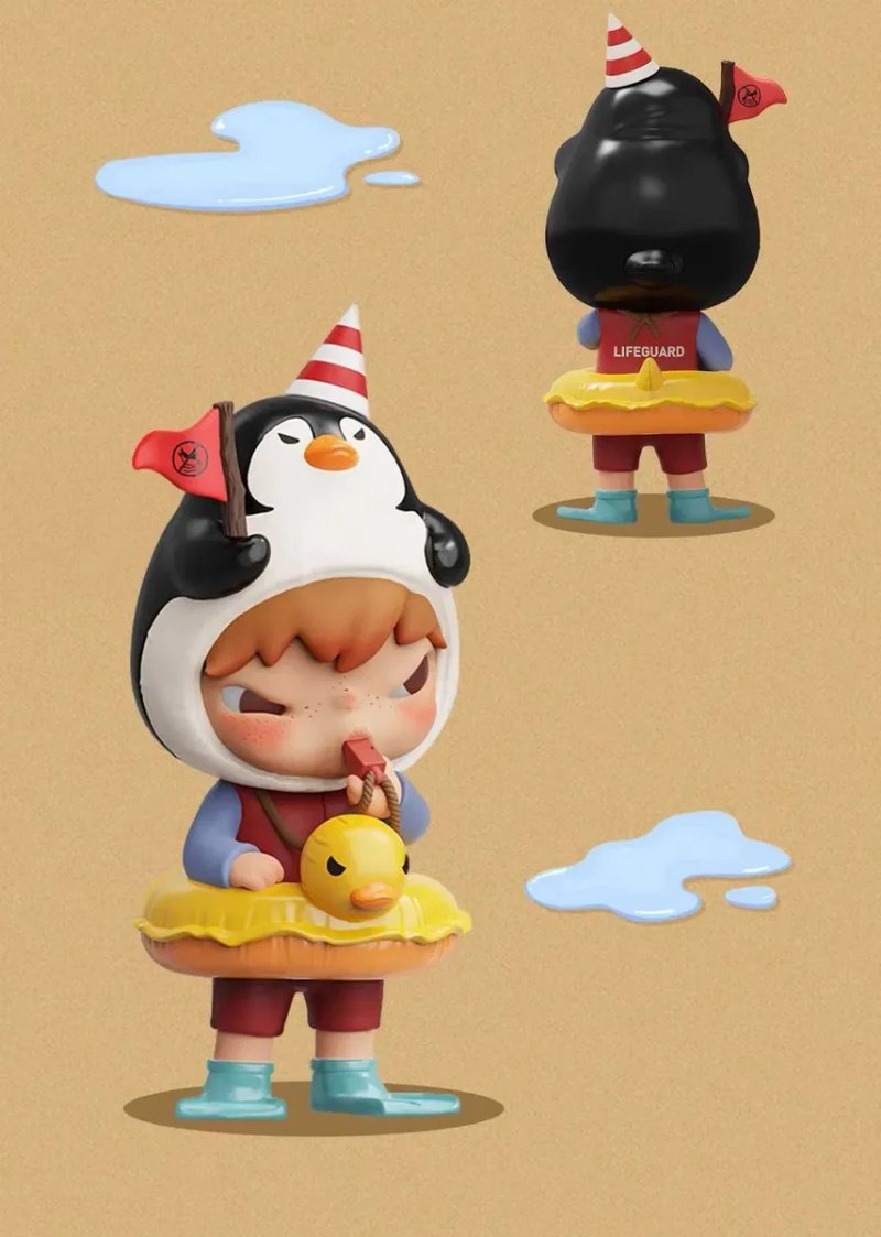Оригінал‼️Pop Mart Hirono Penguin Lifeguard Figure — фото 2