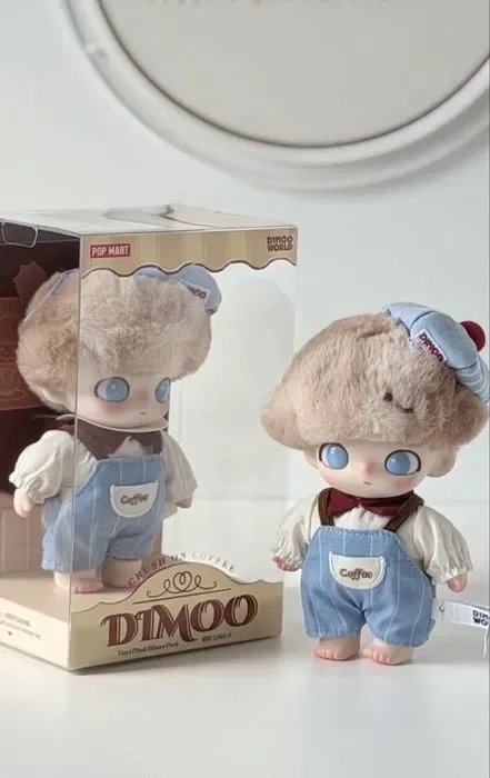 Оригінал‼️Pop Mart Плюшева іграшка-брелок Dimoo Crush on Coffee в наявності