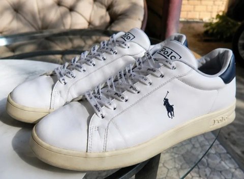 Оригінальні чоловічі кеди Polo Ralph Lauren шкіряні білі, EU 43