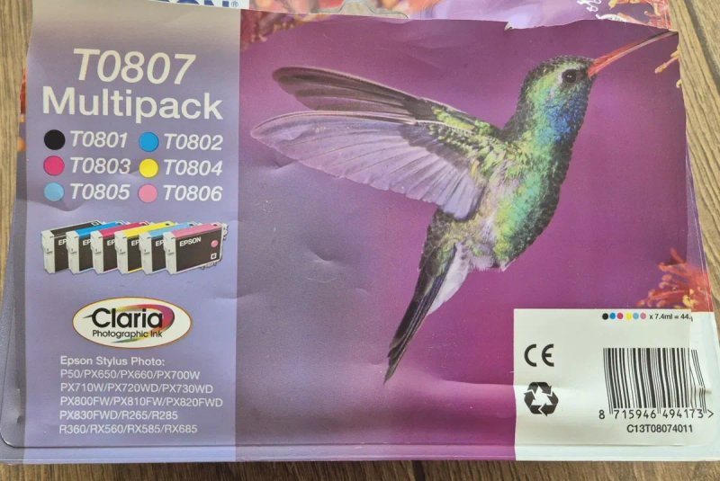Оригінальні картриджі Epson T0807 Multipack (T0801 - T0806) Claria, нові — фото 2