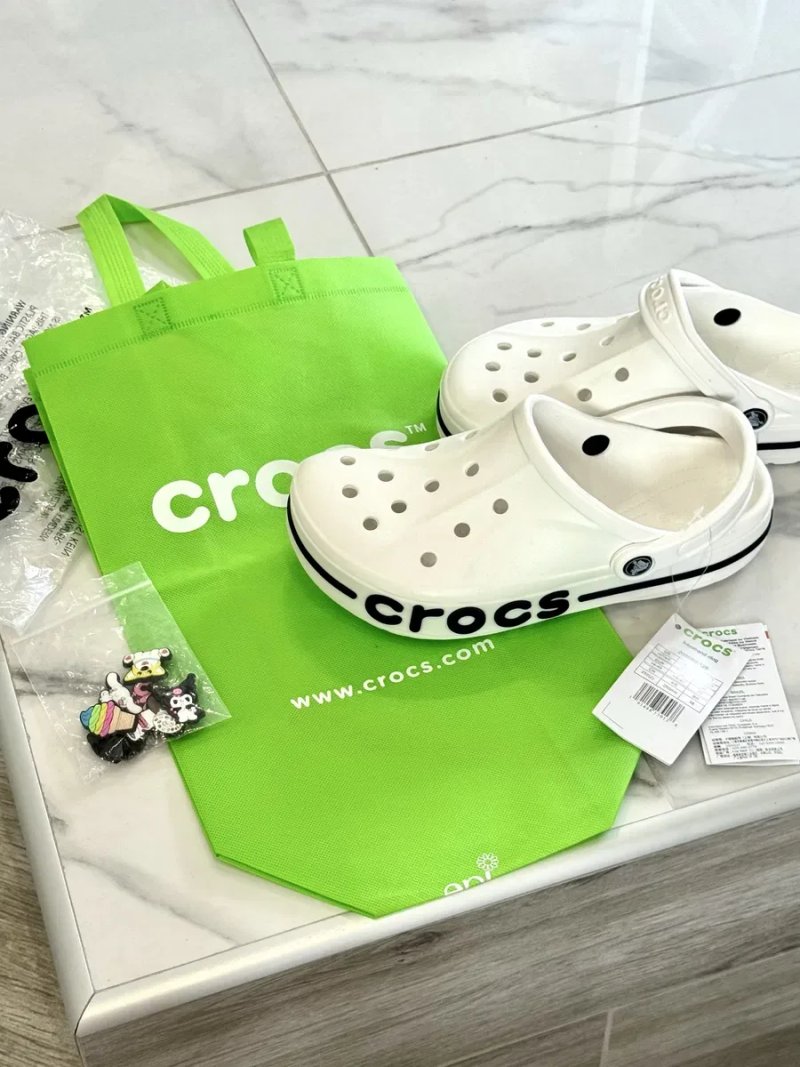 Оригінальні крокси Crocs Bayaband Clog White | білі крокси  | 39-40 | джибітси для кроксів | m7 | сабо | крокс баябанг | білі шльопанці — фото 2