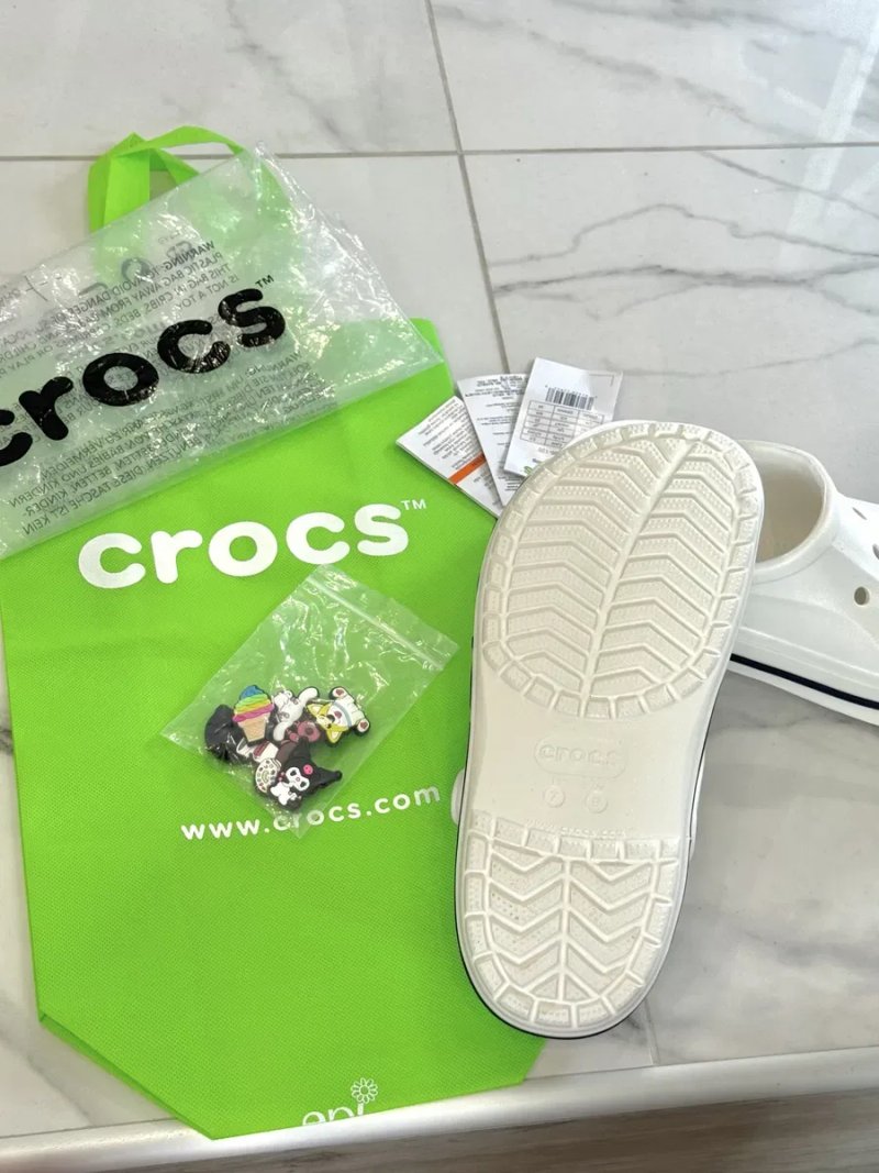 Оригінальні крокси Crocs Bayaband Clog White | білі крокси  | 39-40 | джибітси для кроксів | m7 | сабо | крокс баябанг | білі шльопанці — фото 5