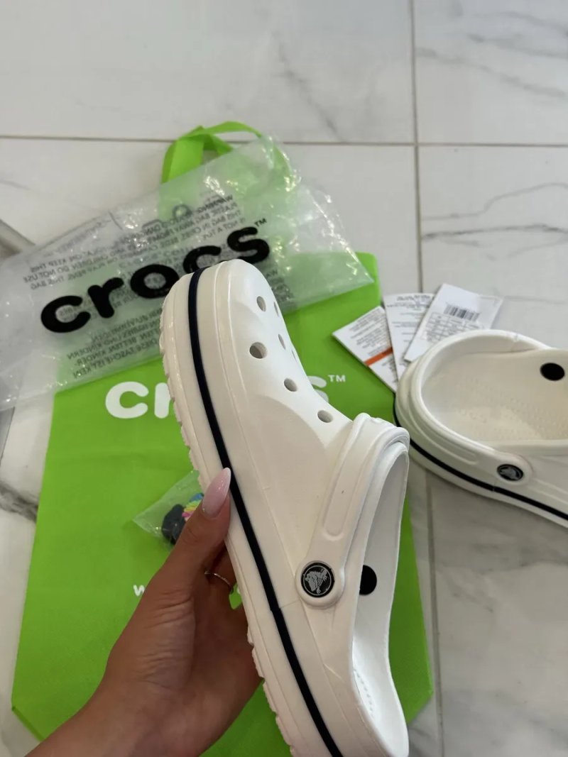 Оригінальні крокси Crocs Bayaband Clog White | білі крокси  | 39-40 | джибітси для кроксів | m7 | сабо | крокс баябанг | білі шльопанці — фото 6