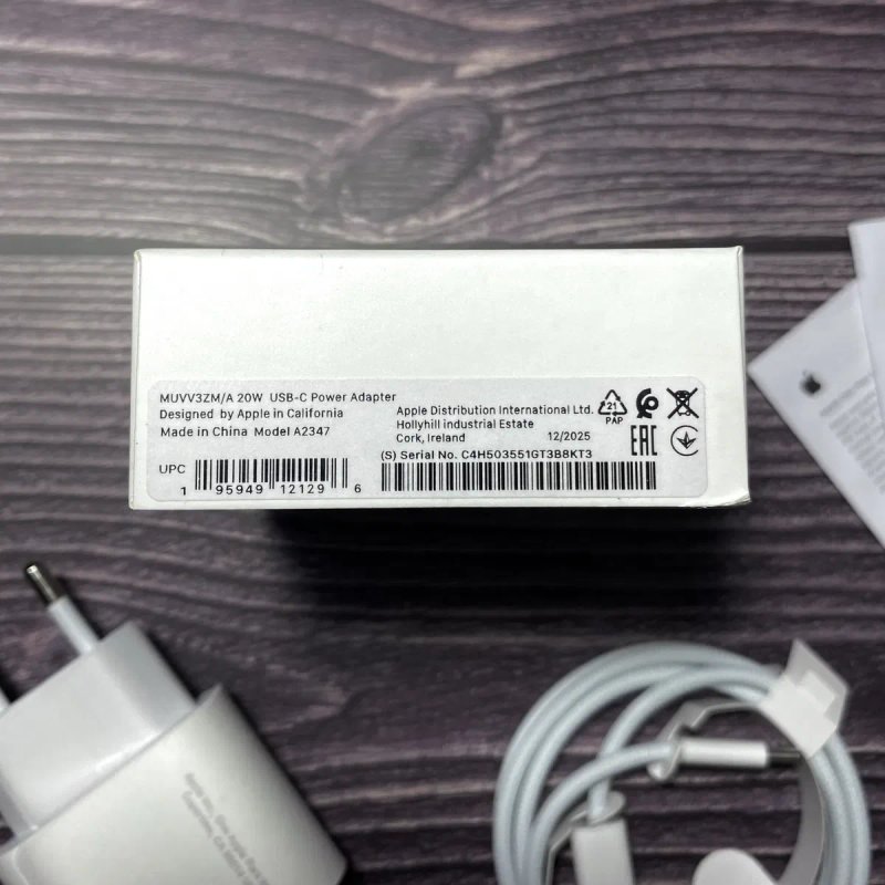 Оригінальний комплект зарядки Apple 20W | Type–C для Айфон 15-17 | OEM — фото 3