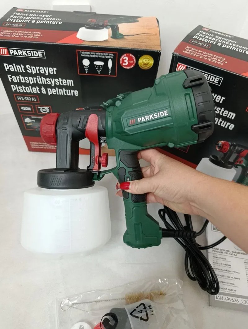 Оригинальный Электрический кракопульт Parkside PFS 450 А1, фарбопульт мережевий парксайд, — фото 5