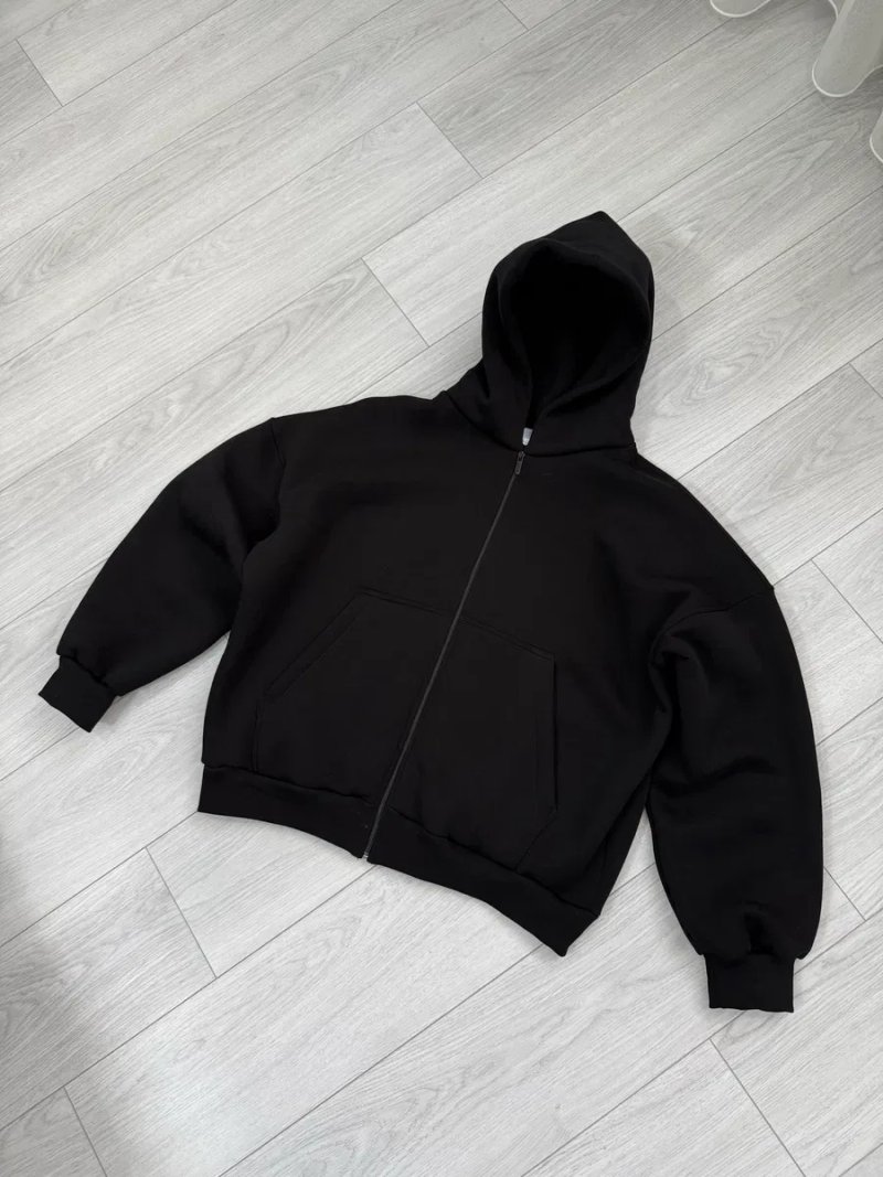 Оверсайз зіп худі чорне базове boxy fit oversize  нове тепле baggy zip hoodie кофта на замку зіпка зип худи черные теплый бегги зип худи флис S M L XL — фото 7