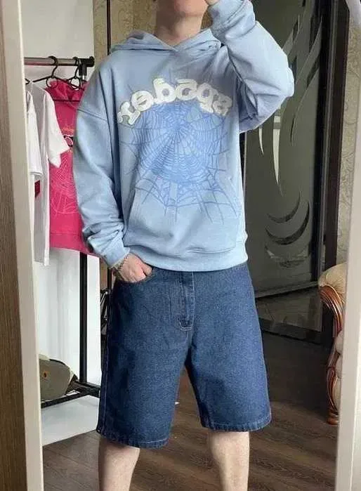 p5der & Young Thug Blue Hoodie | Худі Спайдер & Янг Таг Кофта балахон Панк Пінк Худак бомбер — фото 8