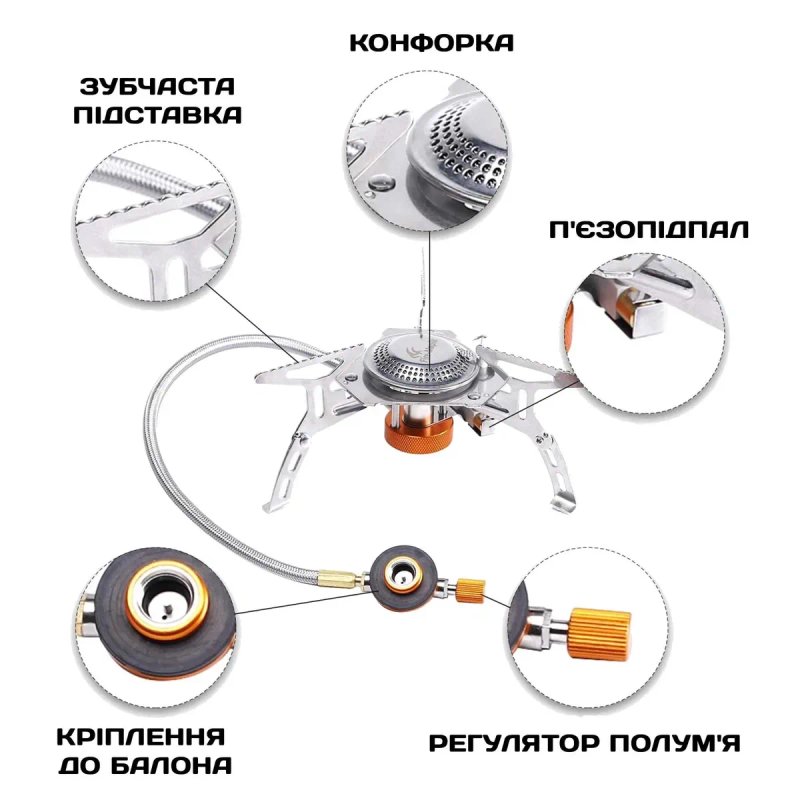 Пальник газовий зі шлангом Fire Maple FMS-105 / виносний туристичний пальник / выносная газовая горелка — фото 3