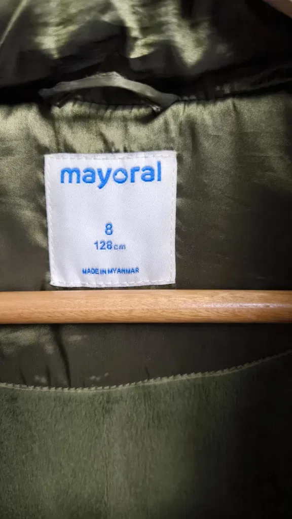 Пальто подовжене Майорал Mayoral Іспанія хакі олива 6-8 років — фото 5