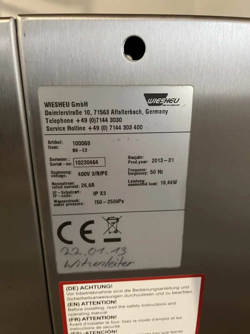 Пароконвектомат, конвекційна піч Wiesheu Euromat B8 IS600,(8/10рівнів) — фото 8