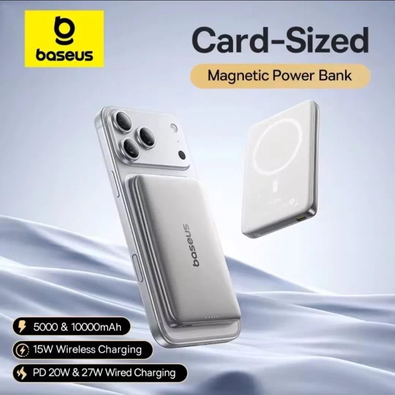Павербанк  Baseus PicoGo AM41 Ultra-Slim Magnetic Power Bank 5000mAh, магнітний павербанк, ультра тонкий та компактний — фото 2