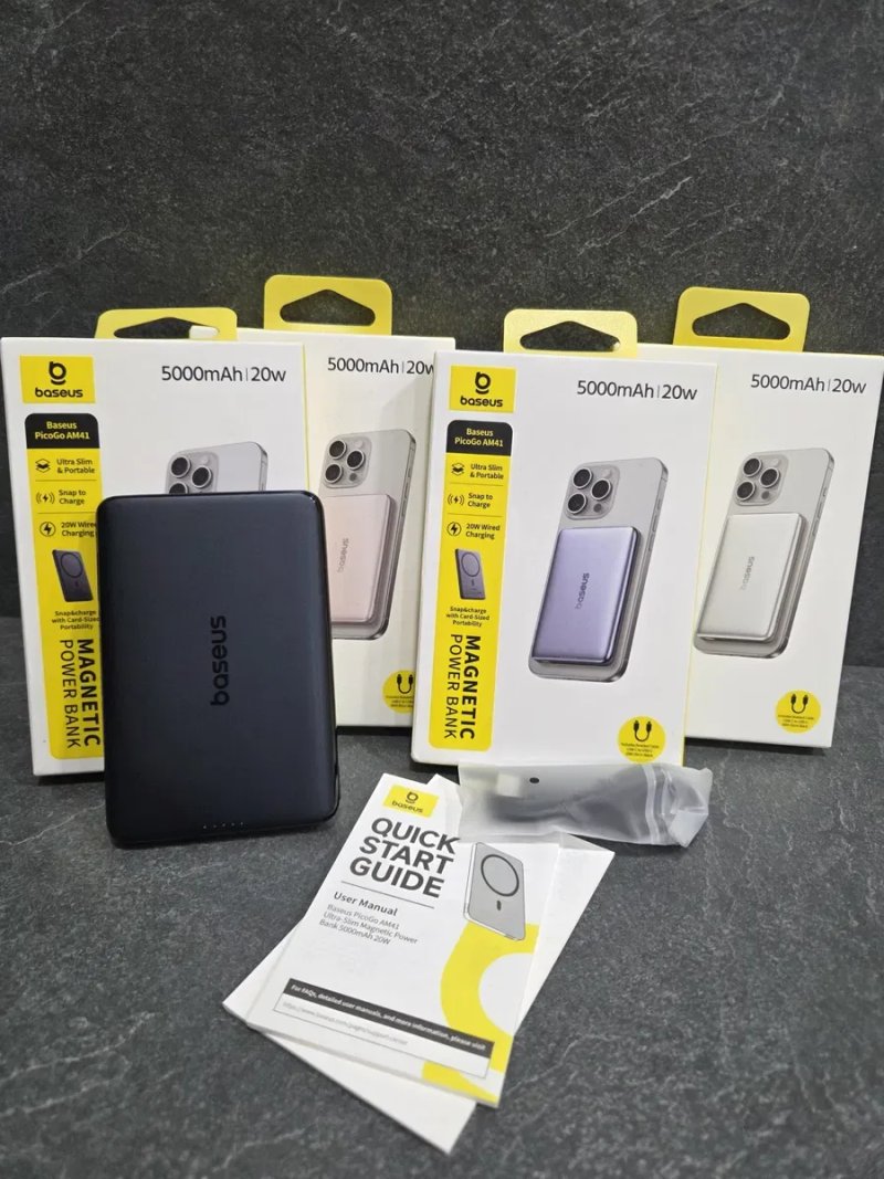 Павербанк  Baseus PicoGo AM41 Ultra-Slim Magnetic Power Bank 5000mAh, магнітний павербанк, ультра тонкий та компактний — фото 3