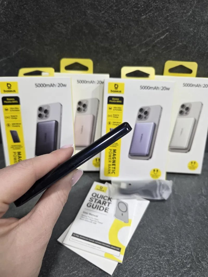 Павербанк  Baseus PicoGo AM41 Ultra-Slim Magnetic Power Bank 5000mAh, магнітний павербанк, ультра тонкий та компактний — фото 5