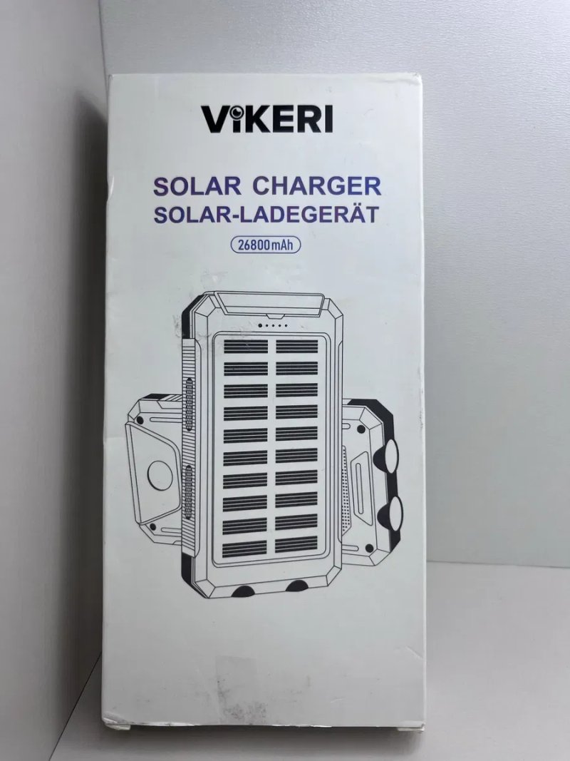 Павербанк на сонячній панелі Vikeri 26800mAh | Ліхтарик + Компас | Новий — фото 2