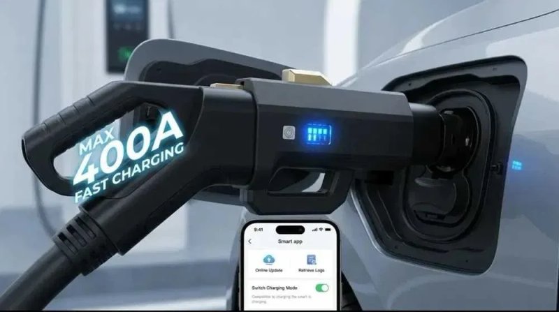 Перехідник CCS2 - GBT 400A 400 кВт TARY | дисплей| Android iOS додаток| адаптер для китайських електромобілів Zeekr, ID4, BYD, Honda, Denza, Xiaomi — фото 2
