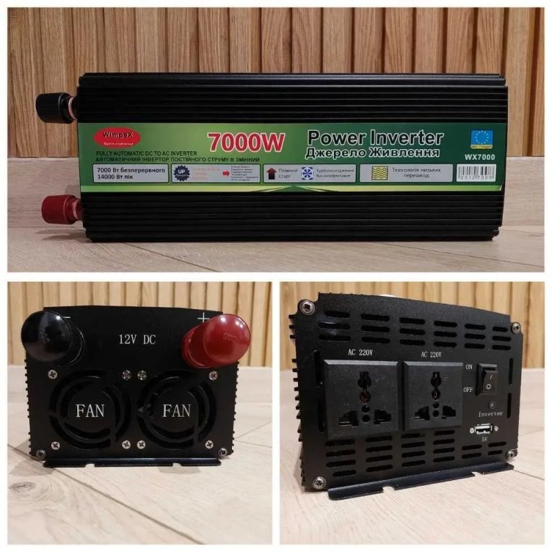 Перетворювач напруги. Перетворювач 12 220 чиста синусоїда 200w - 9000w.‼️ Перетворювач струму. Інвертор Генератор. Безперебійник. Інвертор гібридний — фото 6