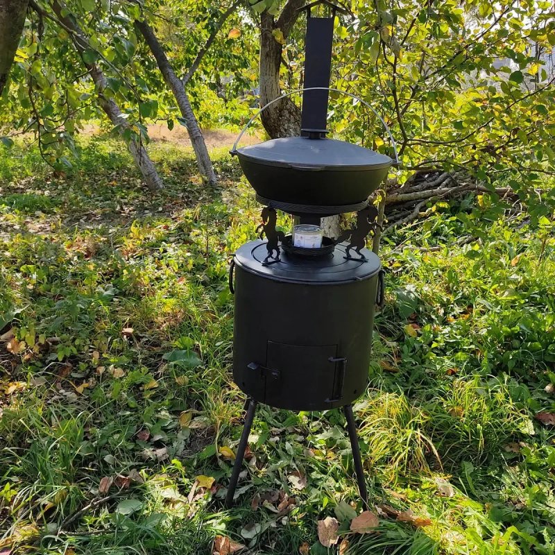 Пічка під казан татарський 10-17л,40см. Польова кухня. Садова піч. Буржуйка.топка.печка для казана.печь под казан азиатский.камін.кухня польова.мангал — фото 6