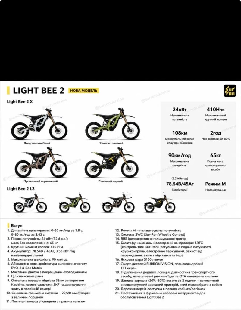 Під замовлення. Sur-Ron light bee Х 2 24 kw surron2 суррон — фото 5