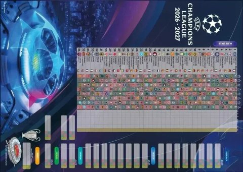 Плакат-календар Ліга Чемпіонів УЄФА 2026/2027. Формат А2 (42х59,4 см)