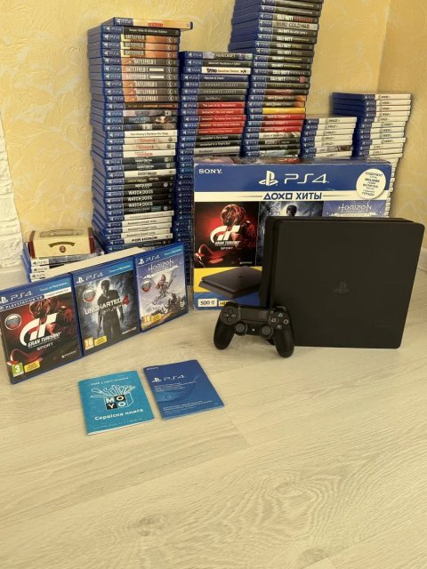 Playstation 4 slim 500gb стан нового + повний заводський комплект
