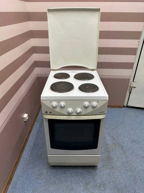 Плита Gorenje E274W електрична 4 чавунні конфорки Духовка повністю робоча