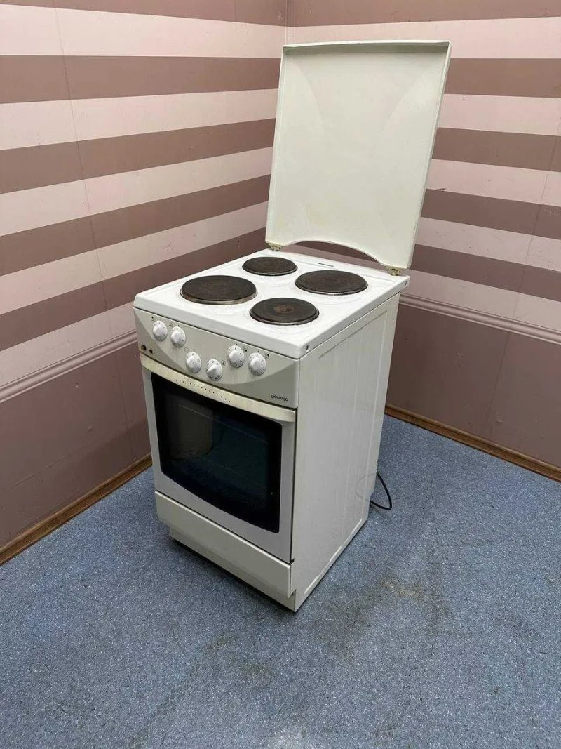 Плита Gorenje E274W електрична 4 чавунні конфорки Духовка повністю робоча — фото 3