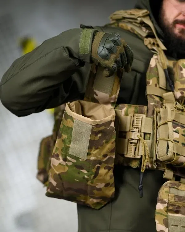 Плітоноска 4 точки скидання Single sword мультикам CORDURA 1000D з рюкзаком бронежилет Plate Carrier Molle з напашником 7 підсумків — фото 8