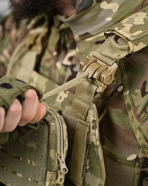 Плитоноска Attack піксель, Multicam Cordura 1000D швидкоскид 4т Molle під плити 25x30 ЗСУ — фото 2