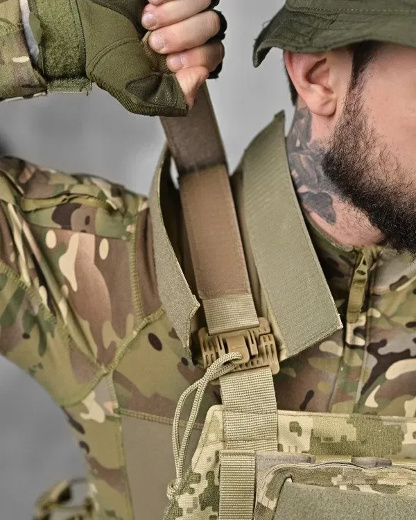 Плитоноска Attack піксель, Multicam Cordura 1000D швидкоскид 4т Molle під плити 25x30 ЗСУ — фото 7