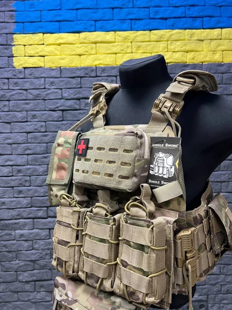 Плитоноска, плитоноска Single Sword оригінал мультикам, бронижелет з підсумками комплект — фото 5