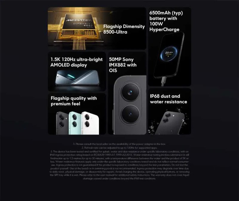POCO X8 PRO, 8/256Gb, Black, зарядка 100W в комплекте, IP68/IP69K — фото 2