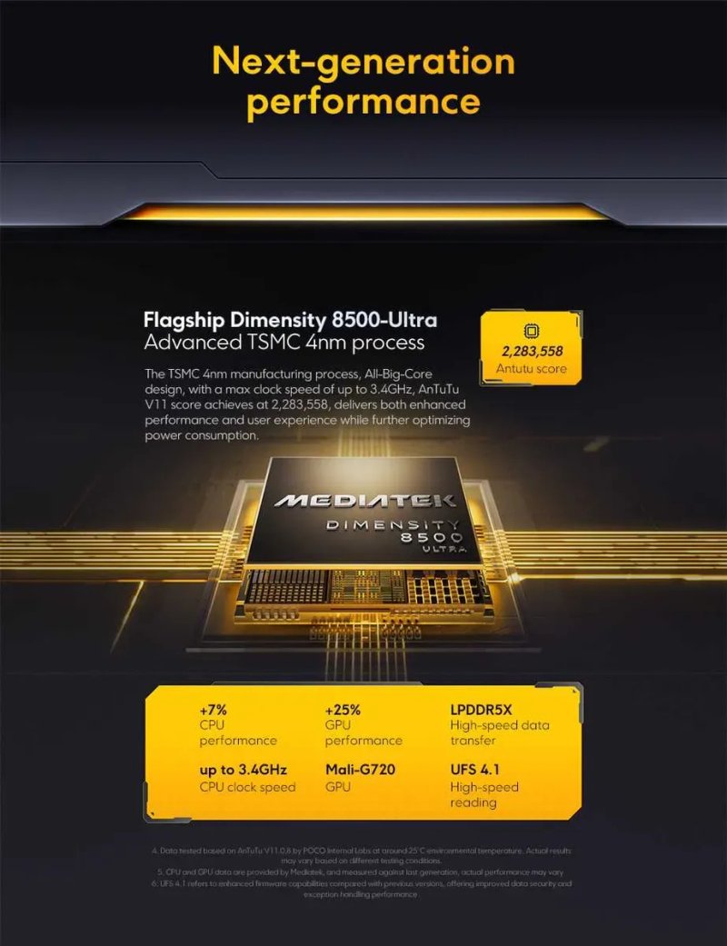 POCO X8 PRO, 8/256Gb, Black, зарядка 100W в комплекте, IP68/IP69K — фото 3