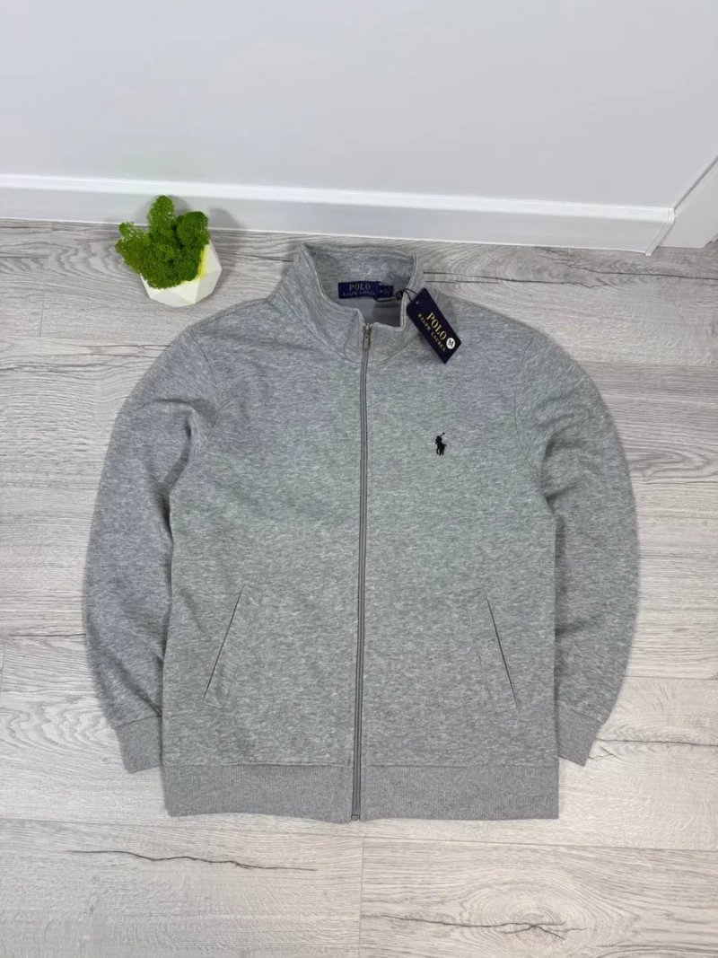 Polo Ralph Lauren чоловіча кофта на блискавці, zip кофта, чорна/сіра | Поло ральф лаурен зіп кофта | Зіпка Поло Ральф | Чорний/сірий — фото 3
