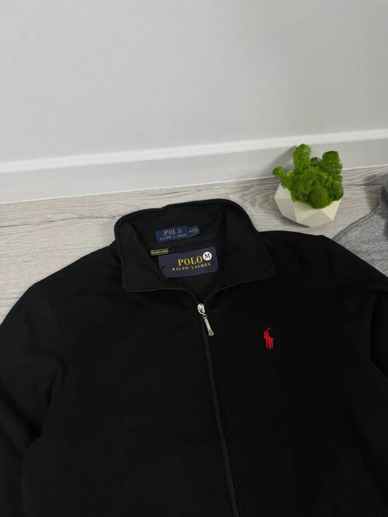 Polo Ralph Lauren чоловіча кофта на блискавці, zip кофта, чорна/сіра | Поло ральф лаурен зіп кофта | Зіпка Поло Ральф | Чорний/сірий — фото 5