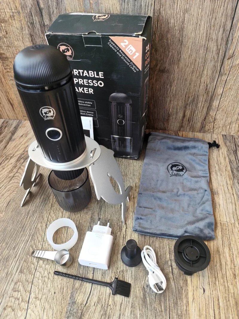 ‼️Портативна кавоварка iCafilas Travel Espresso Maker ME2218 Чорна для меленої кави та капсул Nespresso‼️ — фото 7