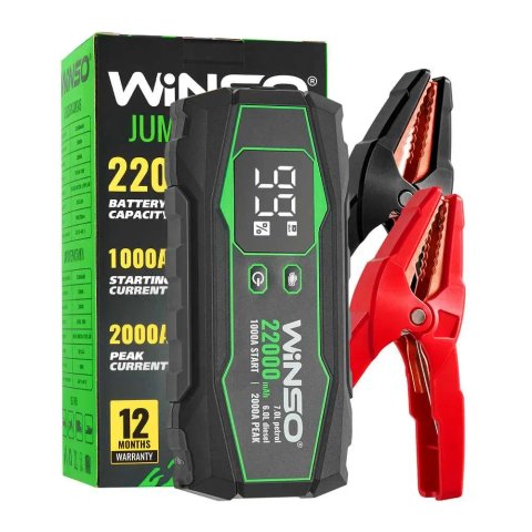 Портативний пусковий пристрій Winso Бустер 1000A/2000A Winso 22000mAh.