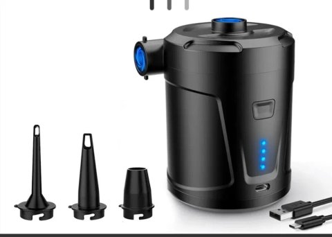 Портативный электрический насос (воздушный компрессор) с USB зарядкой