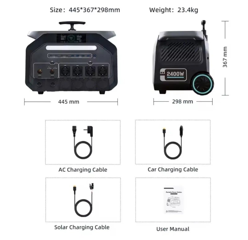 Потужна Зарядна станція IEETek P2400 (ємність 2048 Wh, потужність 2400 W/4800W) lifepo4, IEE — фото 6