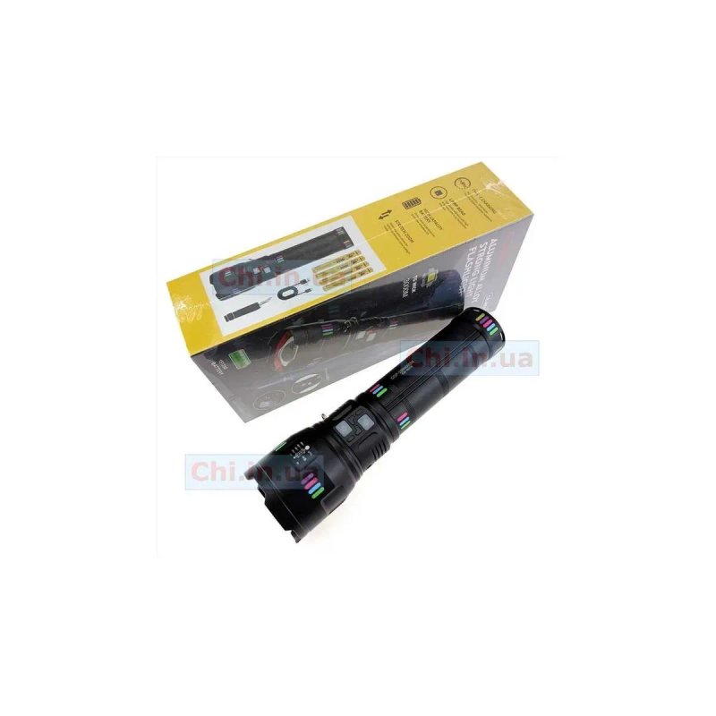 Потужний далекобійний ліхтар COBA CB-W518 PM60-TG 5000 лм 1 режим G02 3 км Power Bank фонарь мощный — фото 7