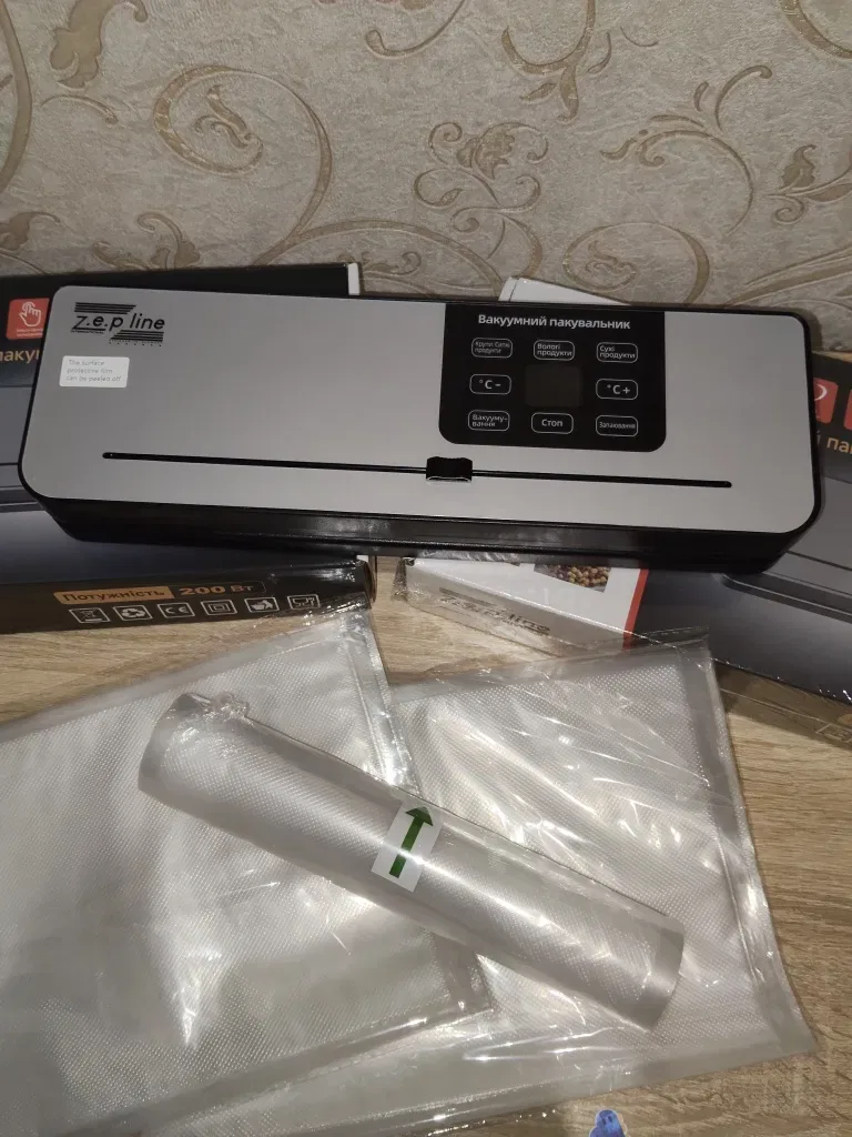 Потужний Вакууматор200W Вакуумний пакувальник Zepline Запащик для сухих та вологих продуктів — фото 6