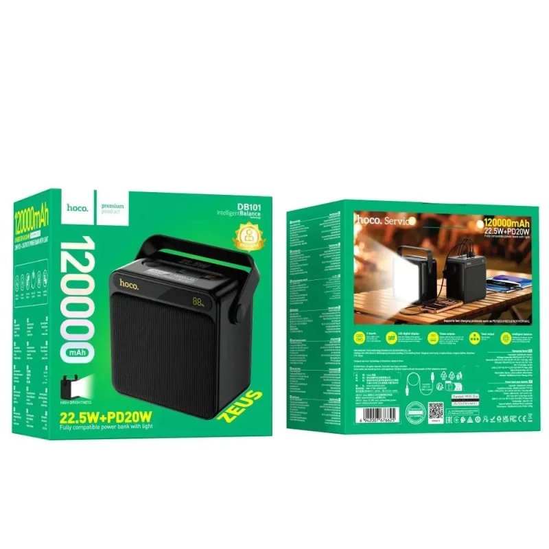 Повербанк Hoco DB101 Zeus 120 000mAh 22.5W PD великий ліхтар — фото 4