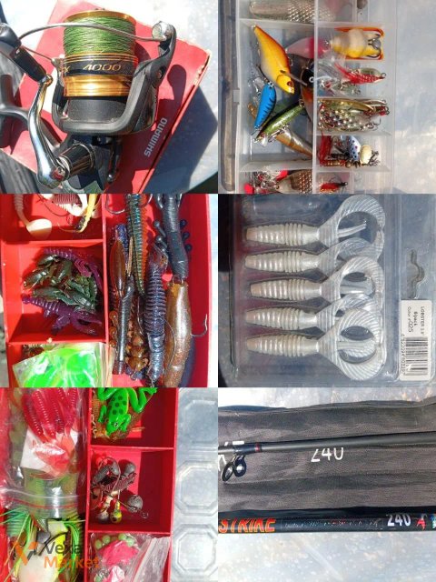 Повний набір для риболовлі: спінінг, котушка Shimano, шнур та приманки