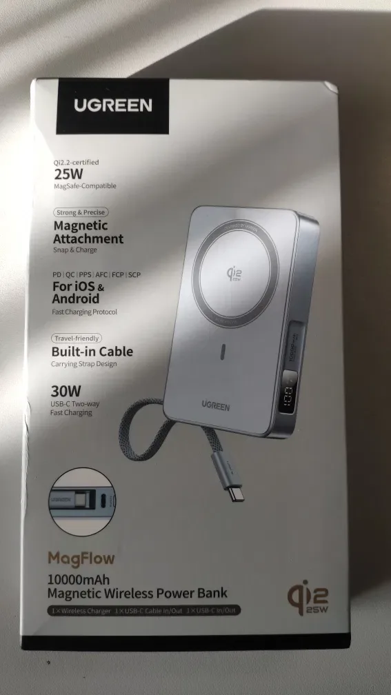 Powerbank UGREEN MagFlow PB773 PD30W 10000 mAh MagSafe Qi 2.2 25W — фото 3